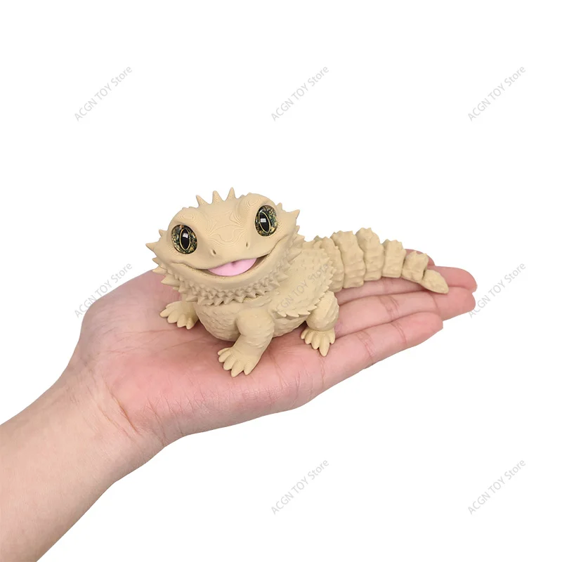 3D-Gedruckte Niedliche Tierfigur Bartagamen Mini-Reptilien-Deko Desktop-Display-Statue Geschenk – Detail 5