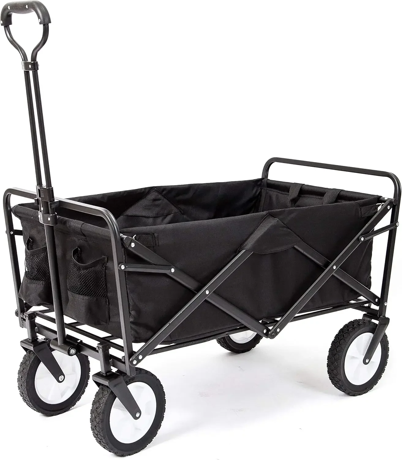 Collapsible Folding Outdoor Utility Wagon, Black