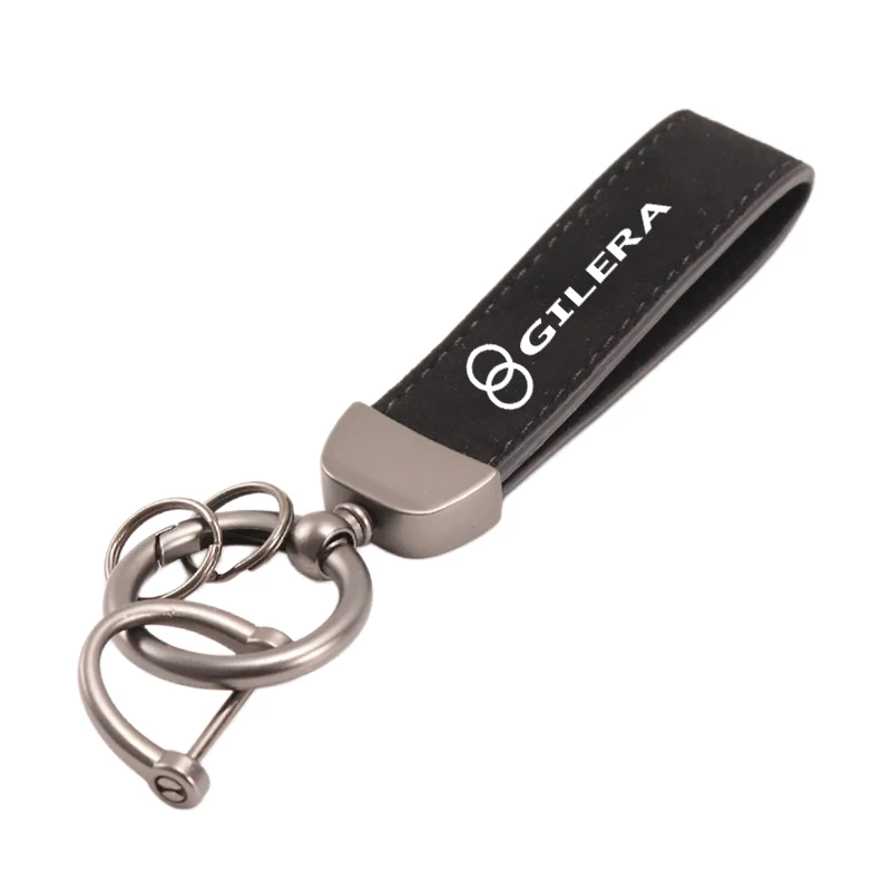 For Gilera GP800 Fuoco Nexus 500 Runner 50 125 200 High-Grade Leather Suede Keychain Motorcycle Keyring Accessories