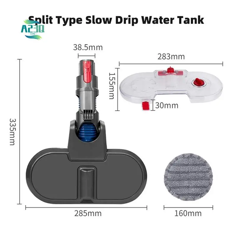 

A23Q-For Dyson V7 V8 V10 V11 V15 Vacuum Cleaner Electric Mop Head Brush With Water Tank Detachable Cloth Mop Replacement Accesso