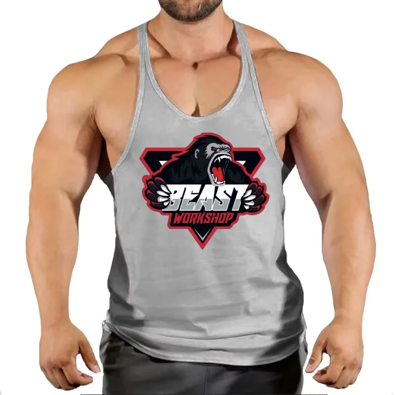 سترة تدريب رياضية جديدة للرجال لعام 2025 - قميص داخلي لكمال الأجسام بدون أكمام، بلوزة قطنية مسامية للياقة البدنية والتدريبات الرياضية
