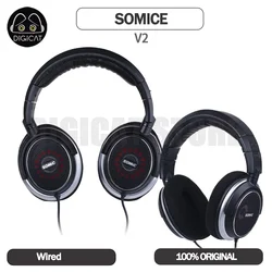 Somic V2 Headphone Monitor And DJing Wired Headphones Noise Reduction Earphonese HiFi High Fidelity Stereo Foldable Headphone