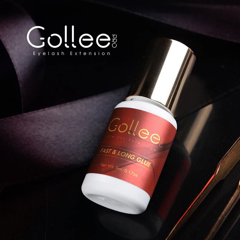 5ml Gollee Eyelash Extension Glue 1s Dry Fast Lash Glue Extra Strong 6-8 Weeks Low Stimulus Long Lasting Primer Super Bonder