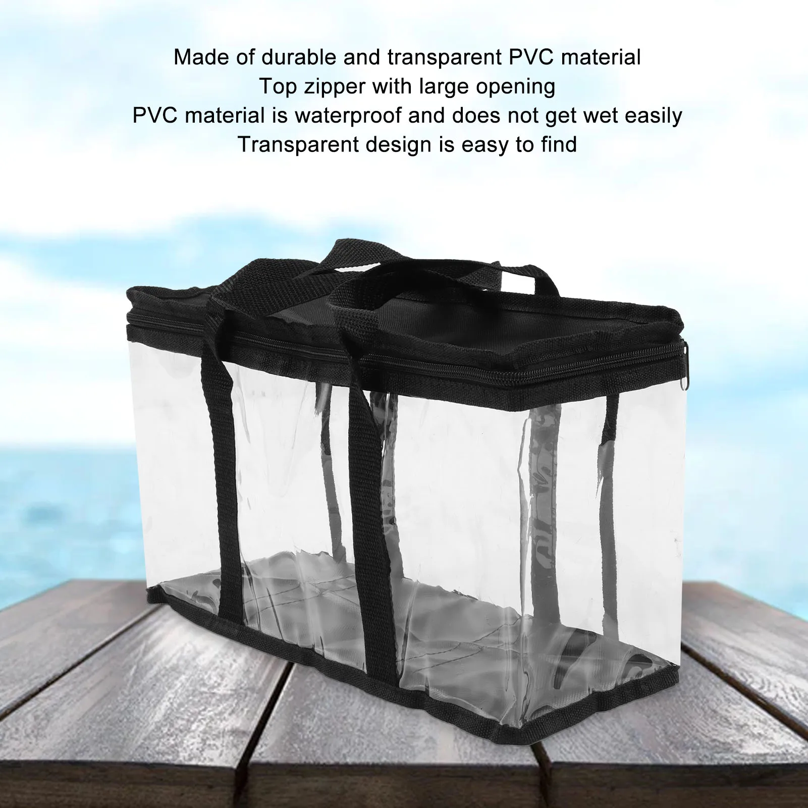 Transparent Zippered PVC Tool Storage Bag Dustproof Large Capacity Tool Organizer Pouch for Workshop Maintenance Tool Keeping