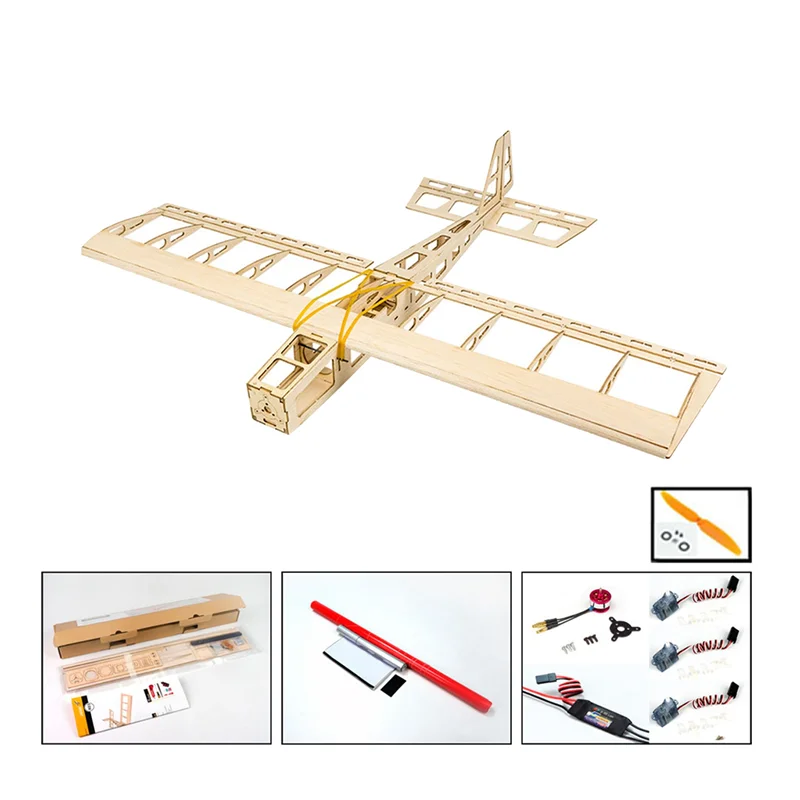 R03 STICK-06 Airplane 580mm Wingspan Balsa Wood DIY Electric Aircraft RC Flying Toy Version Unassembled Full Set