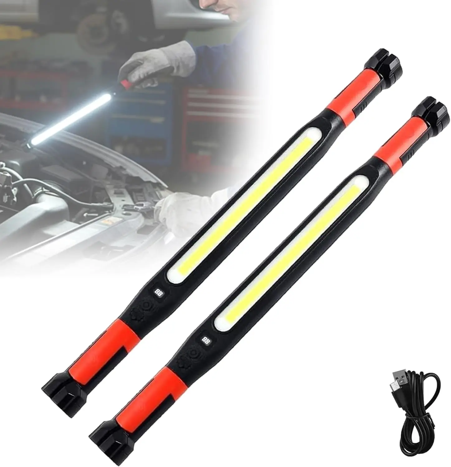 

COB LED Work Light Cordless Magnetic Inspection Lamp Car Repair Home Garage Emergency USB Charging Flashlights Torches