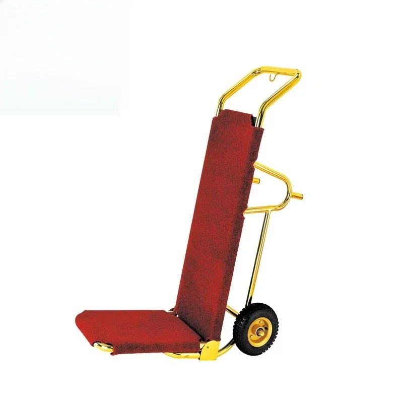 Hotel stainless steel golden lobby trolley luggage trolley easy to use practical durable good quality
