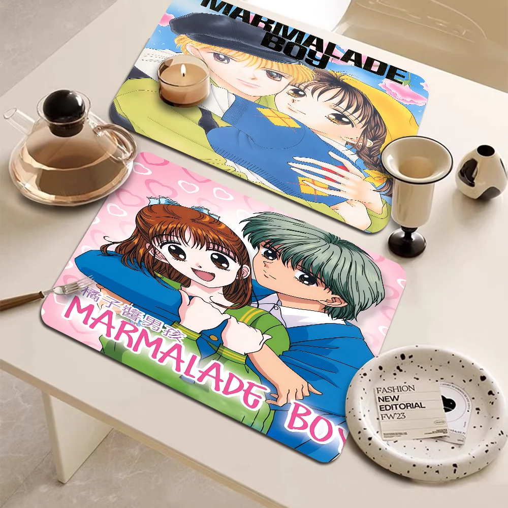 Anime Marmalade Boy Classic Vintage Non-slip Fast Water Absorption Anti-scalding Imitation Tile Printing Machine Draining Pad