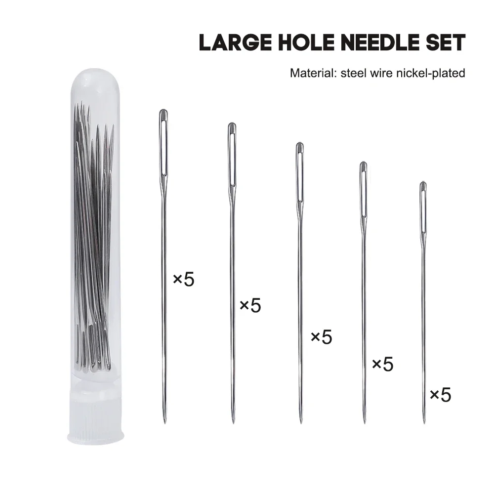 25/12Pcs Sewing Needles Needle-side Large Hole For Household Embroidery Thread Sewing Needles DIY Apparel Sewing Accessories