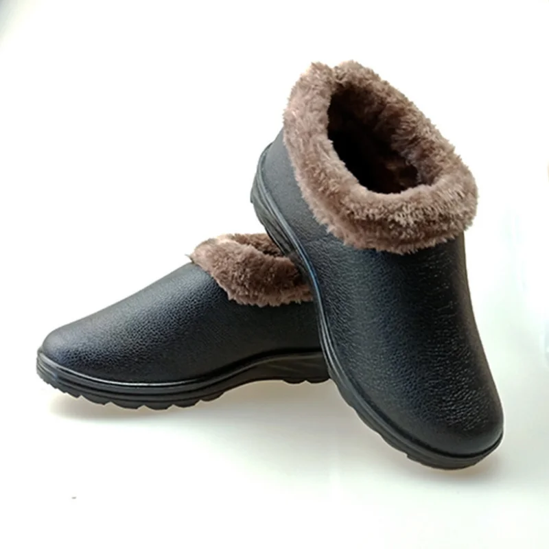 Winter Warm Shoes For Woman Red Short Boot With Fur Womens Leather Ankle Boots Waterproof Snow Boots Waterproof Ladies Boots