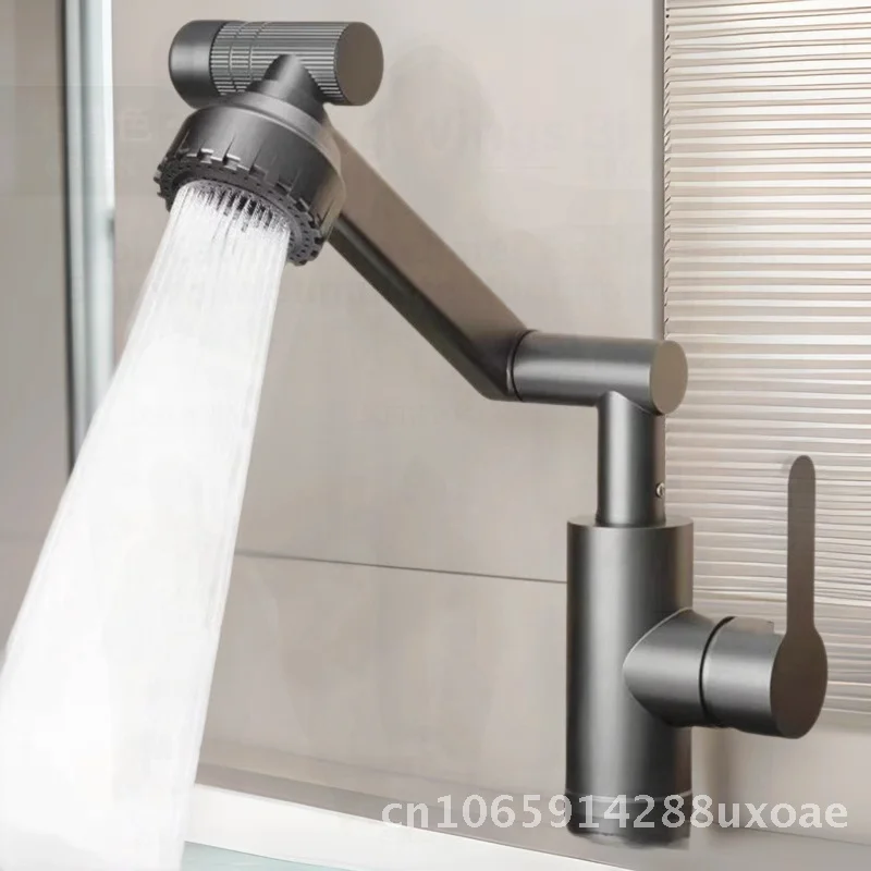 

Lucky Cat Stainless Steel Kitchen Bathroom Wash Basin Faucet Hot Cold Adjustable Modern Minimalist Design above Counter