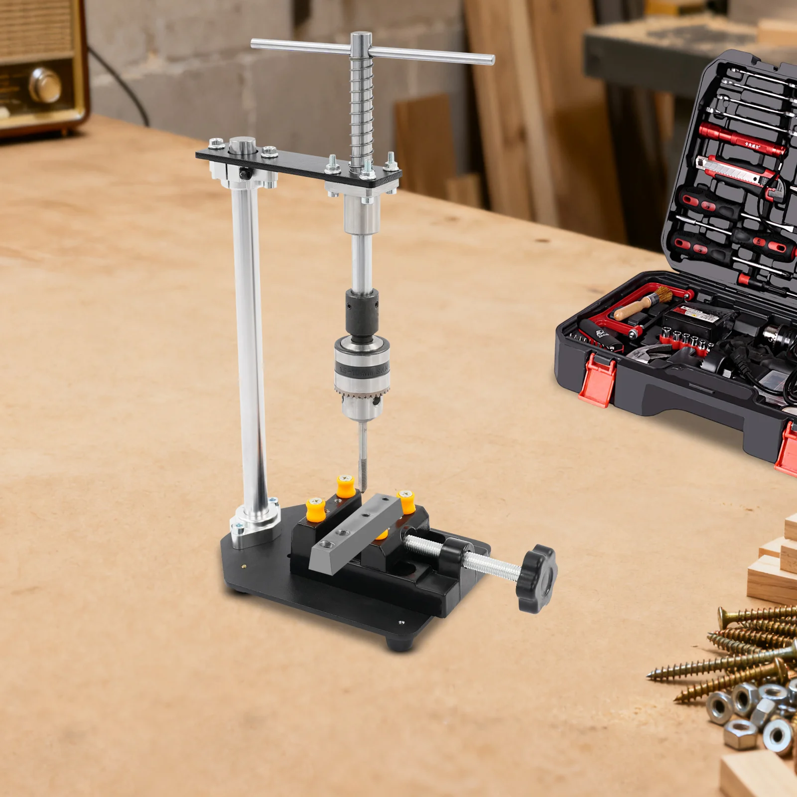 6.3*4.72*10.04in preto precisão mão tapper portátil manual máquina de batida mesa com chave conveniente