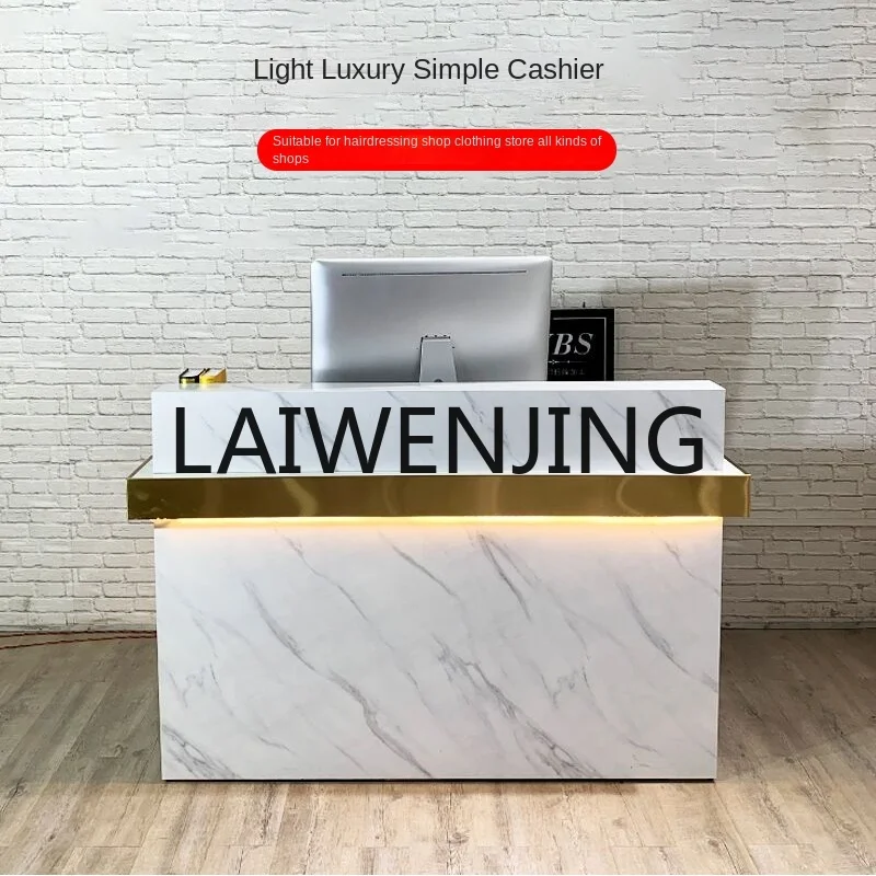 Light Luxury and Simplicity Hair Salon Beauty Hairdressing Clothing Front Desk Collection Image Store Cashier