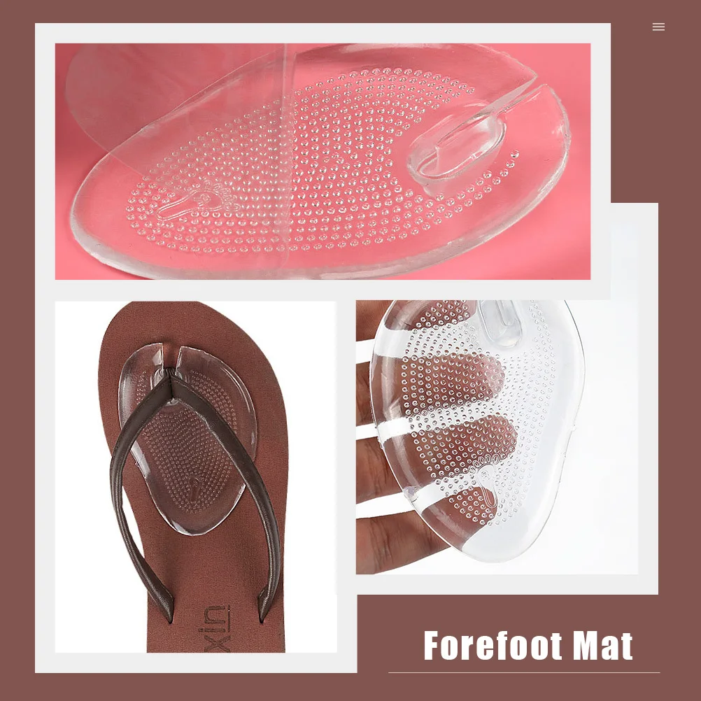 

3 Pairs Gel Flip-flops Pads Forefoot Cushions Anti-skid Wear-resistant Lightweight Breathable Non-slip Mat For Foot Care Tools