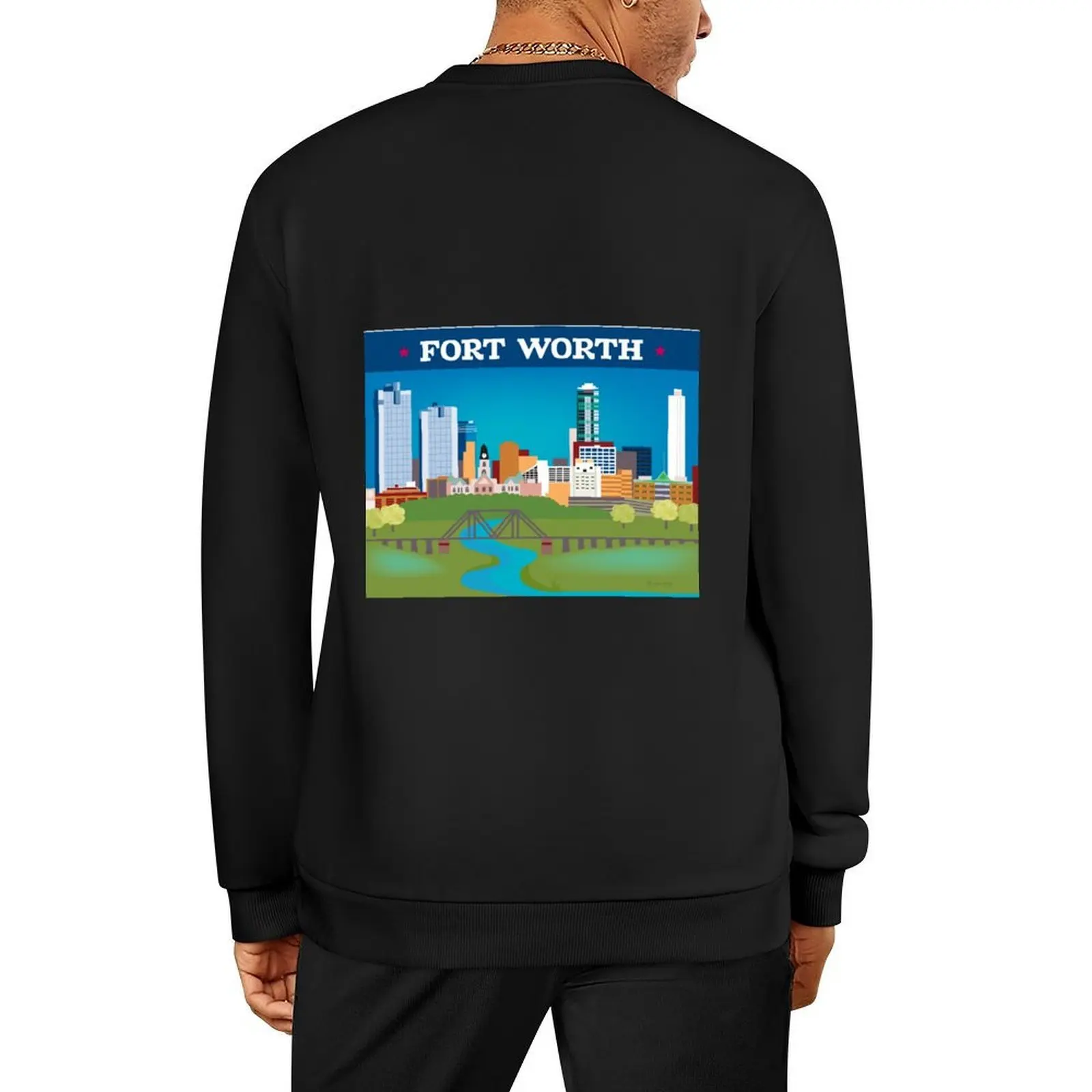 

Fort Worth, Texas - Collage Illustration by Loose Petals Pullover tracksuits blouse graphic t shirts men graphic sweatshirts