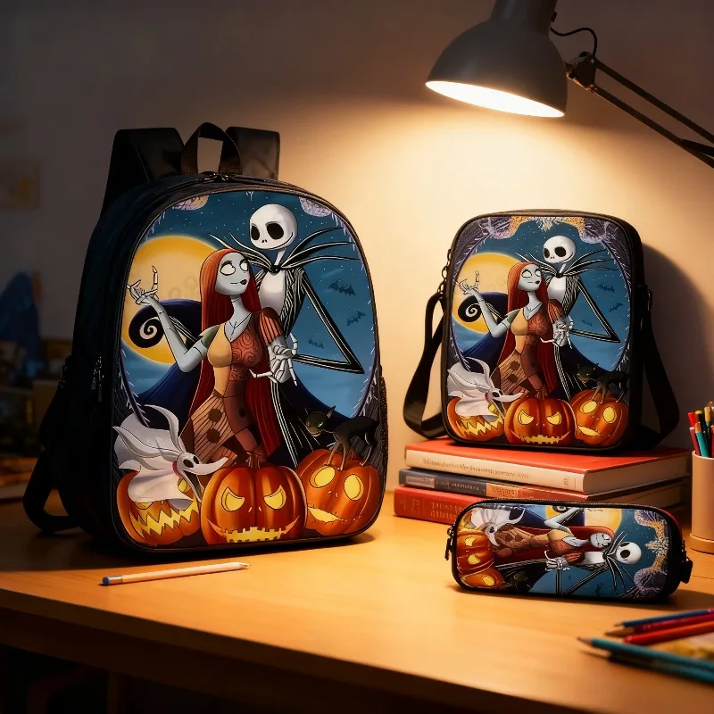 

3 шт., набор рюкзаков «Кошмар перед Рождеством», набор рюкзаков большой емкости с принтом персонажей аниме, подарок на день рождения