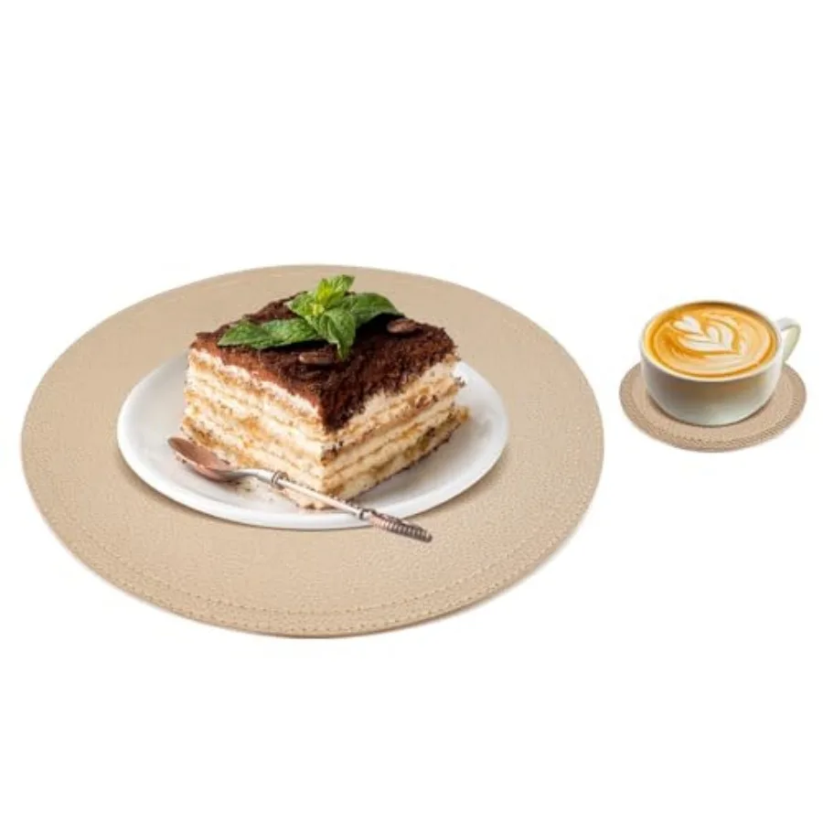 

Круглые подставки и коврики из искусственной кожи для кухонного стола, водонепроницаемые, легко моются, для кухни и столовой