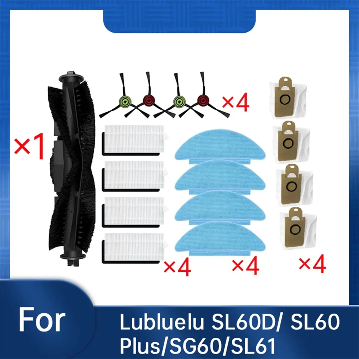 

A03V 15 Pcs for Dreame L10s Ultra Gen 2 / L30s Ultra Vacuum Cleaner Accessories Main Side Brush Mop Filter Dust Bags
