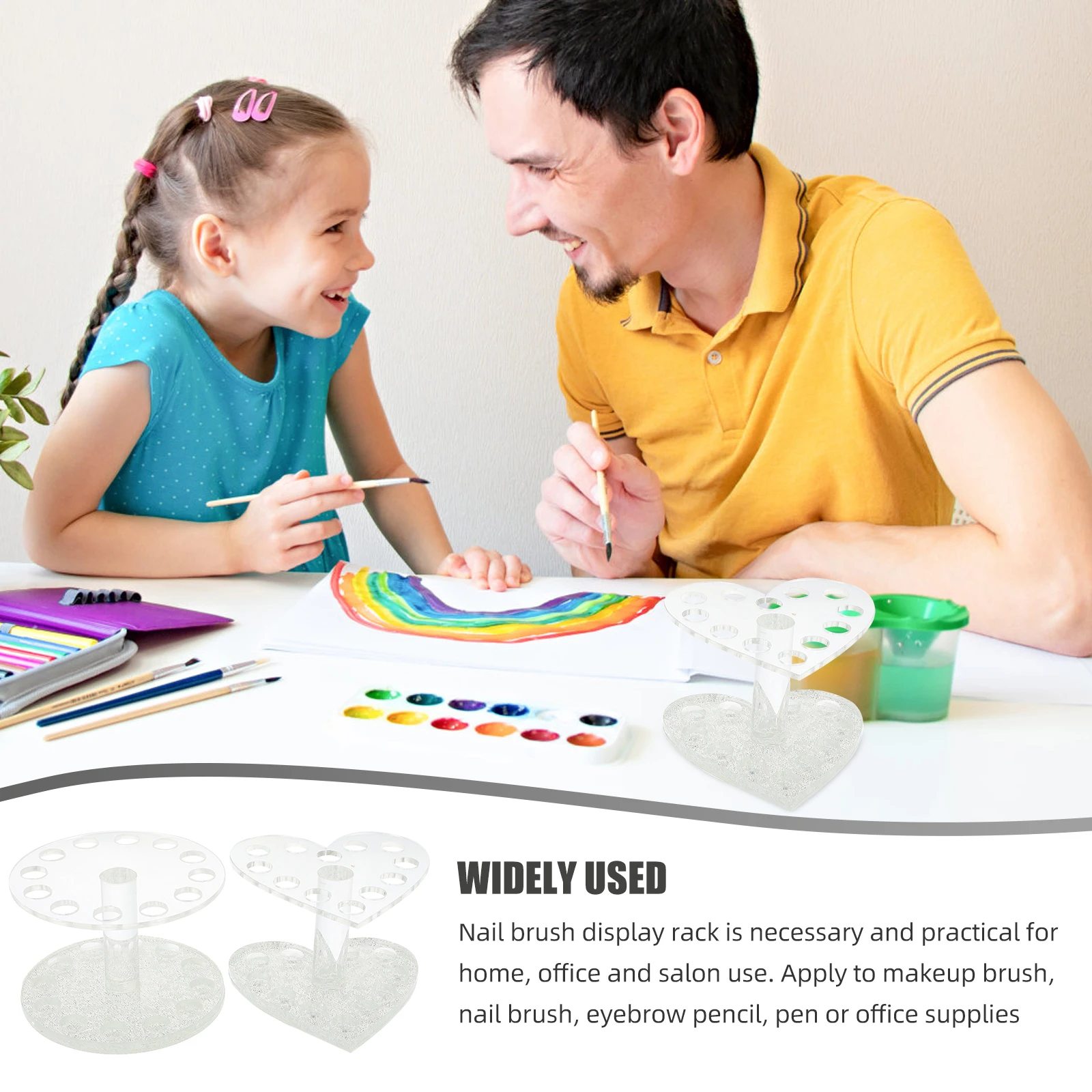 2 قطعة مسمار الفن حامل قلم على شكل قلب فرشاة للمكياج المنظم تخزين حامل عمودي مستلزمات صالون الأظافر