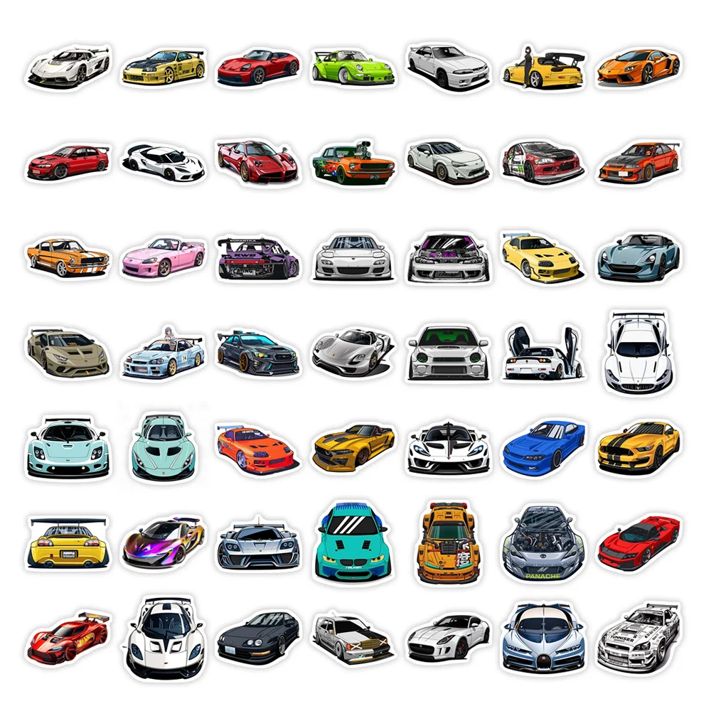 JDM Sportwagen-Autoaufkleber, Vinyl-Aufkleber, wasserfest, DIY, dekorativ für Laptop, Telefon, Gepäck, Flaschen, Spielzeug, Geschenk, Tagebuch, Junk – Detail 5