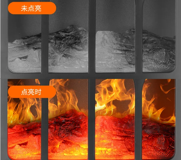 

Modern LED Linear Electric Fireplace Wall Mounted Recessed English Manual Control Flame Heater For Household Indoor Use Insert