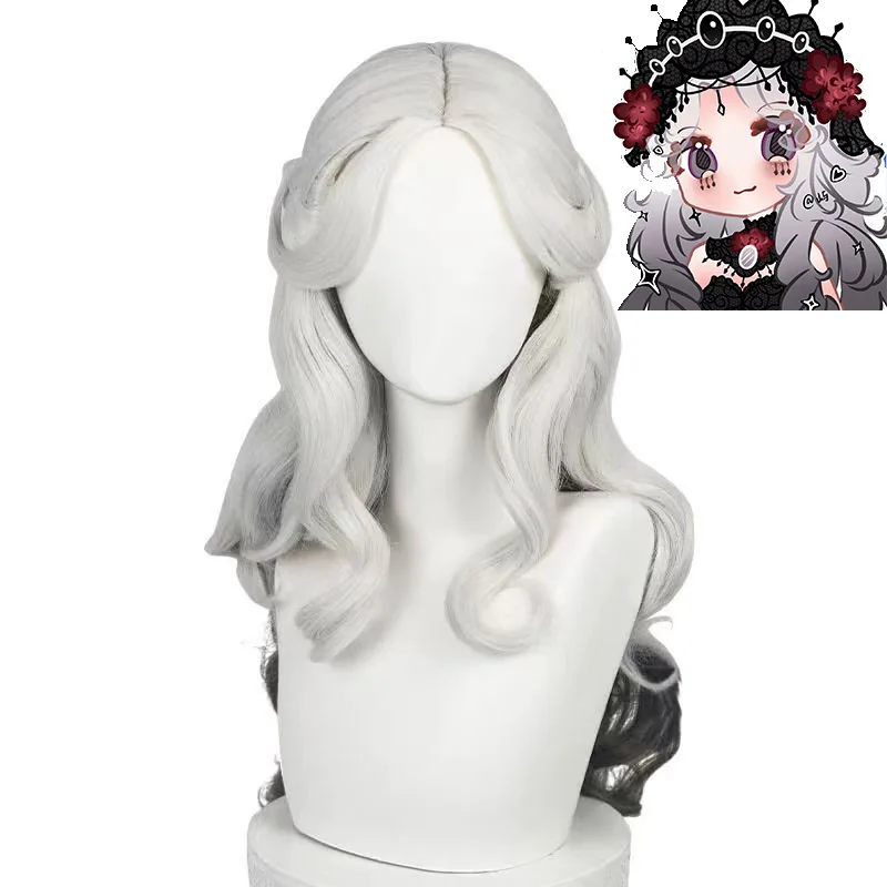 

Цельный длинный вьющийся парик с градиентом от белого до черного цвета для косплея персонажа «Психолог» Чанг Ye от Identity V