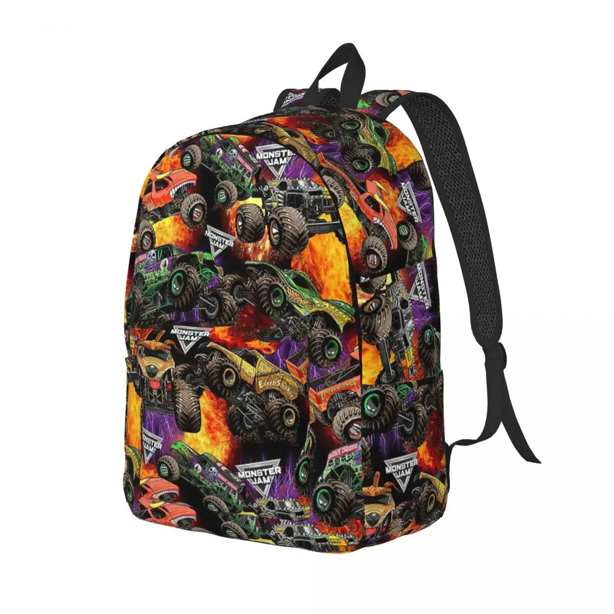 Classic Monster Jam Pattern for Teens Student School Book Bags Truck Daypack Middle High College Outdoor