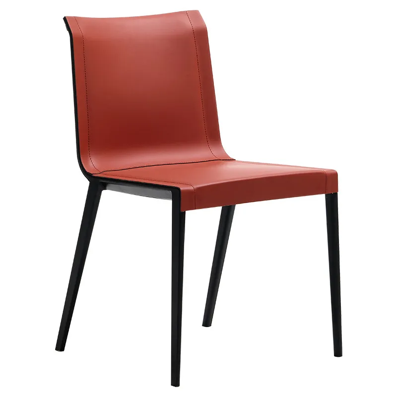 Dining chair Italian light luxury saddle microfiber chair cowhide leather saddle chair