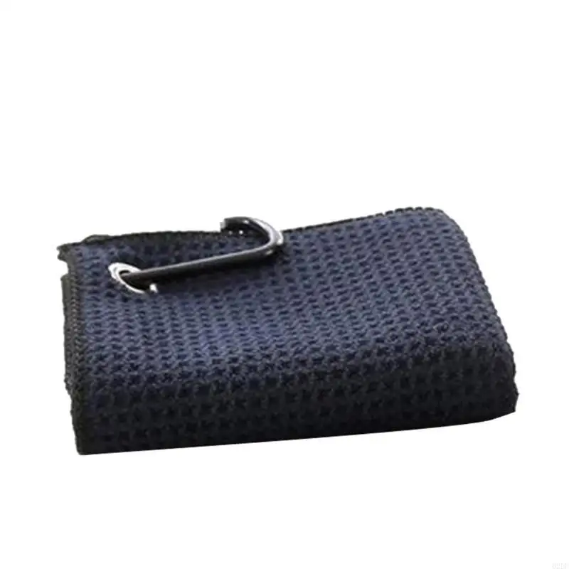  Microfibers Water Absorption Clean Golfs Club Head Wipe Cloth with Carabiner