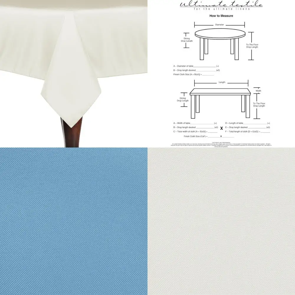 

Polyester Linen Tablecloths Set of 5, 60 x 60 Square, Ivory Cream, Durable and Elegant for Dining Events