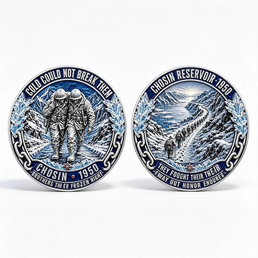 Chosin Reservoir 1950 Challenge Coin Cold Could Not Break Them Commemorative Coin Souvenir Gift for History Enthusiast Veteran