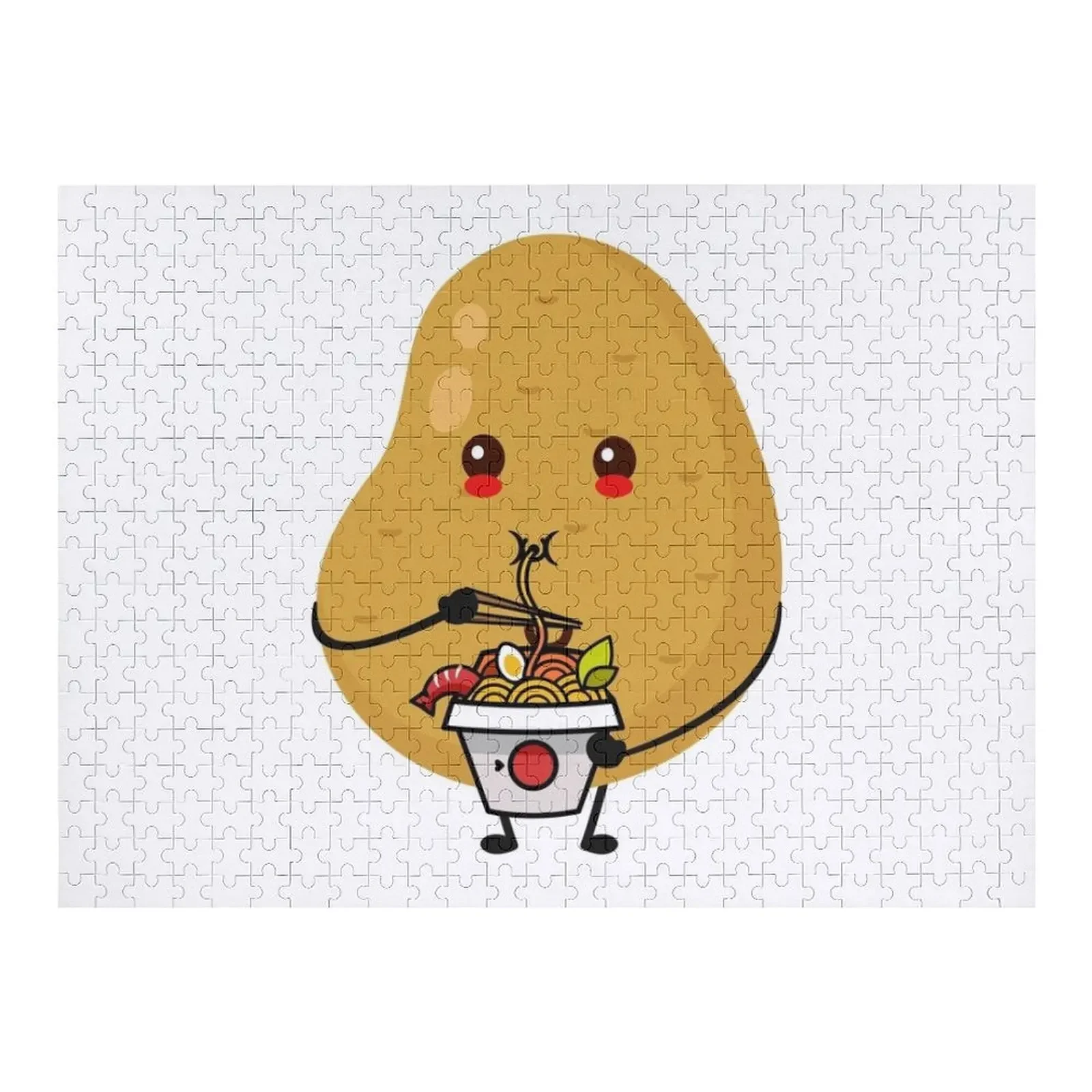 

Funny Potato Eating Ramen Noodle Kawaii Anime Tee Japanese Gift Jigsaw Puzzle Custom Gifts Name Wooden Toy Puzzle