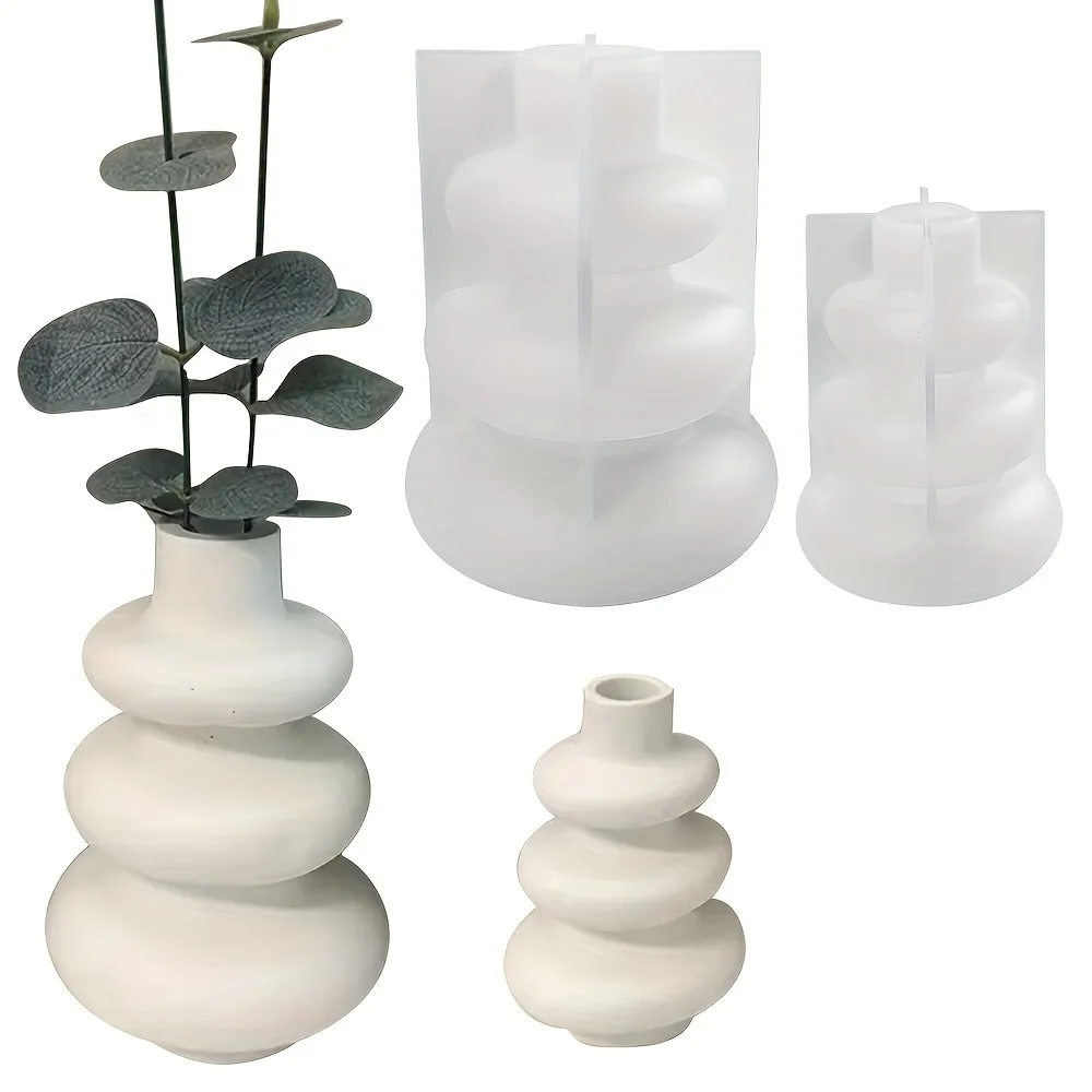 Nordische Spiral-Silikonform, DIY Gips-Harz-Vase, Heim-Kunstdekoration – Detail 4