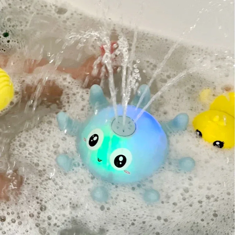 Balle de bain baleine électrique avec lumière LED et musique, jouets de bain pour bébé, pulvérisation d'eau, jouets de douche pour enfants, jouet de baignoire