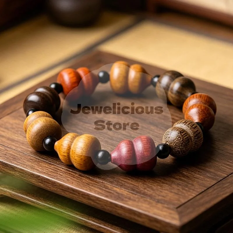 Natural Sandalwood Gourd Beaded Bracelet Natural Fragrance Handmade For Daily Wear Meditation Yoga Gifting
