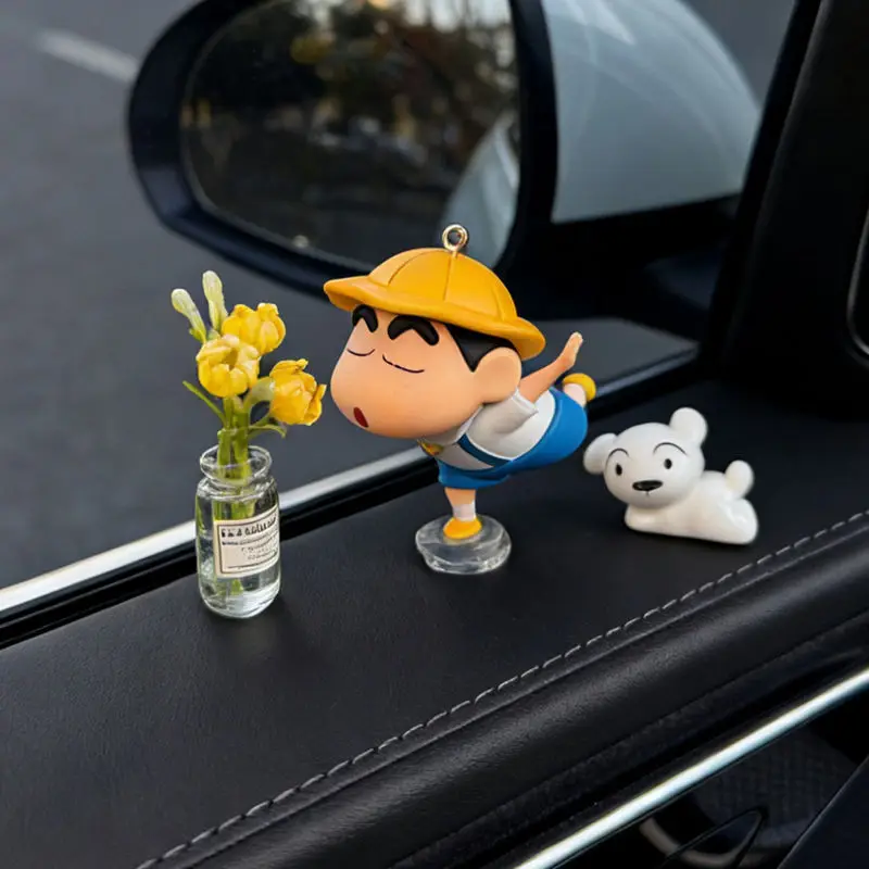 Enfeites de Painel de Carro Crayon Shin-Chan, Decoração de Console de Janela Interna Automotiva, Estatuetas de Decoração de Mesa, Mini Figuras de Modelo, Presentes