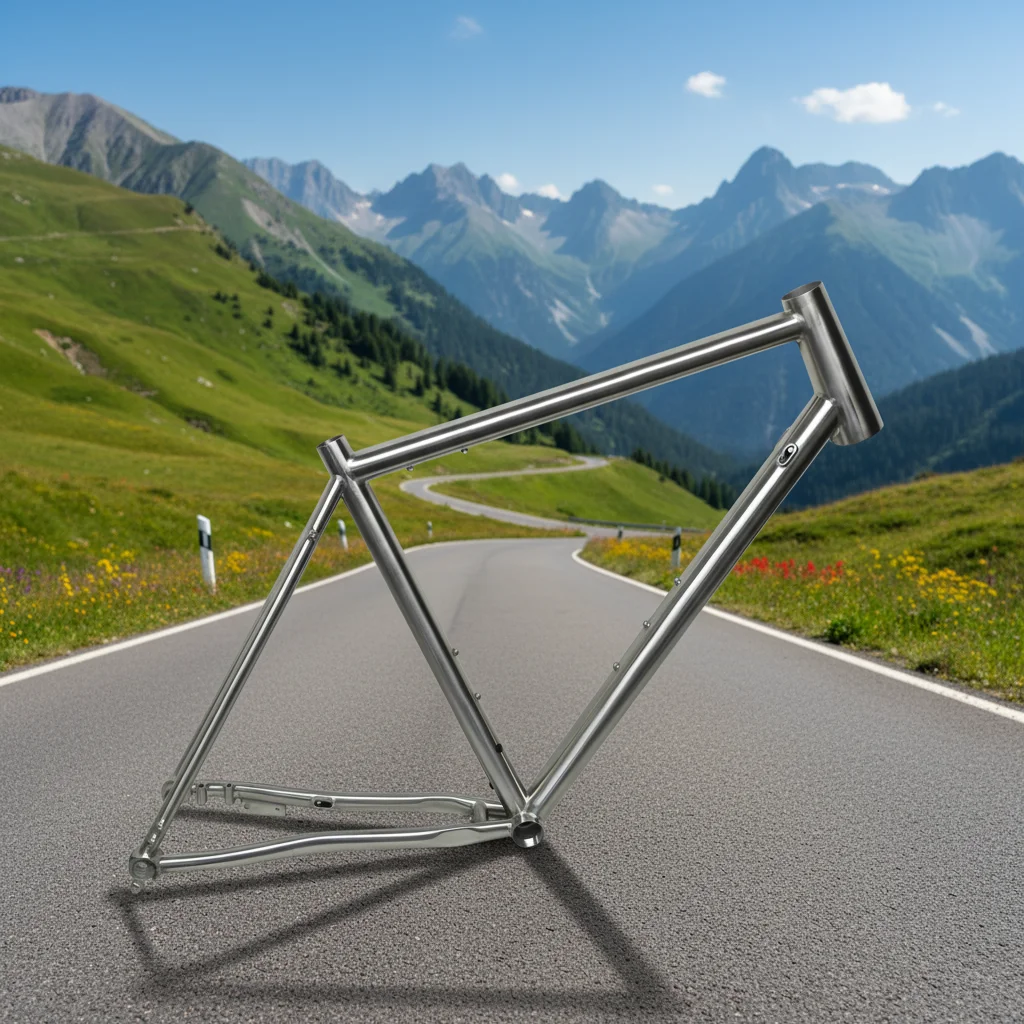 Tapered Head Tube Titanium Gravel Bike Frame In Custom Size