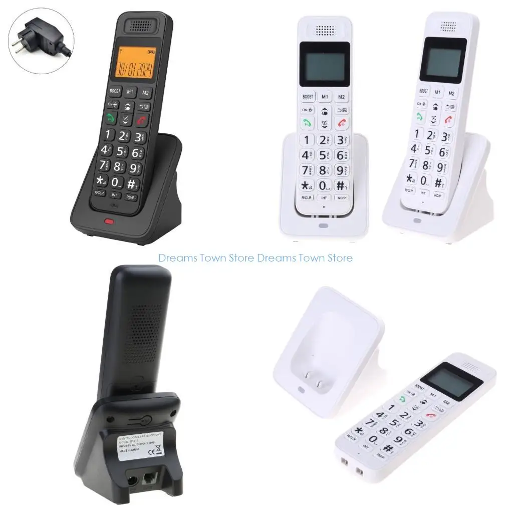 

HX6A D1018 Digital Cordless Phone Large LED Display Telephone Radiation Home Phone