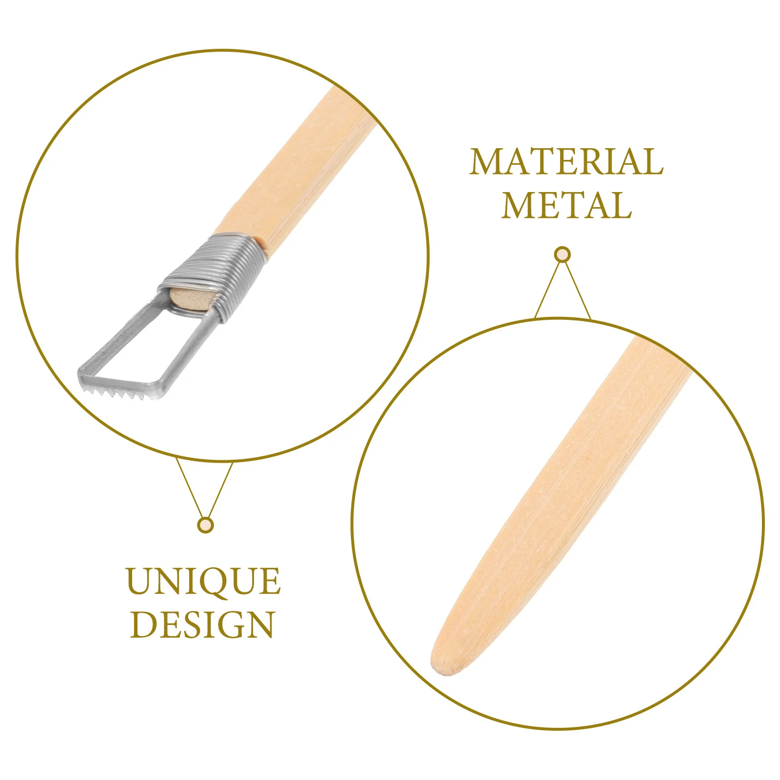 

Premium Bamboo Clay Tool Ergonomic Wooden Handle with Stainless Steel Blade for Detailing Sculpting and Carving Work