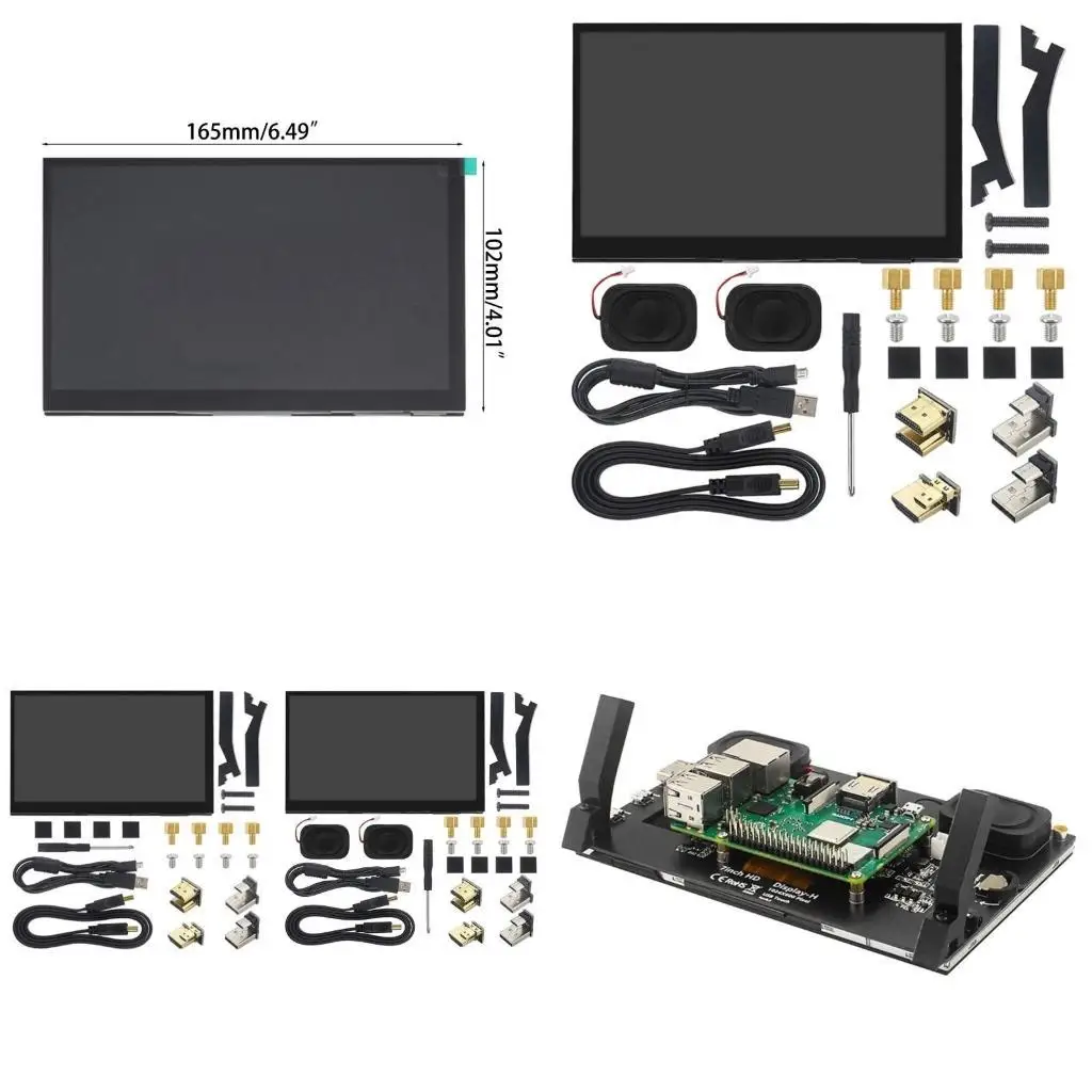

31BA 7Inch LCD Monitor IPS Screen for RaspberryPi4B/3B Compatible Monitor 1024x600 Resolution HDMIcompatible