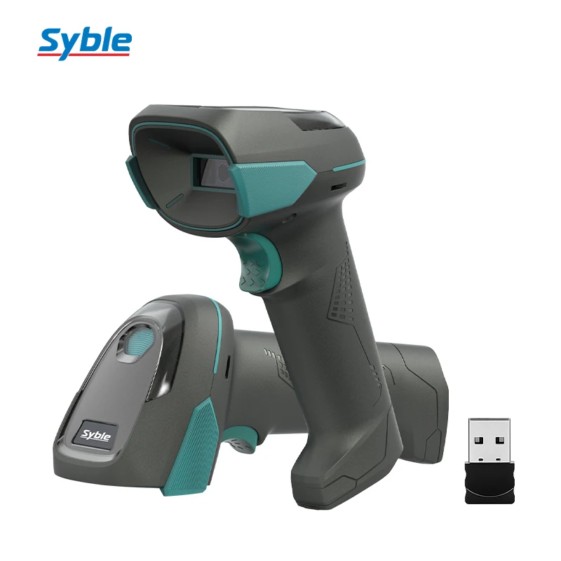 Syble XB-D30RB Long Range Scanning Wireless Handheld Barcode Scanner 1D 2D QR Code Reader with USB Dongle