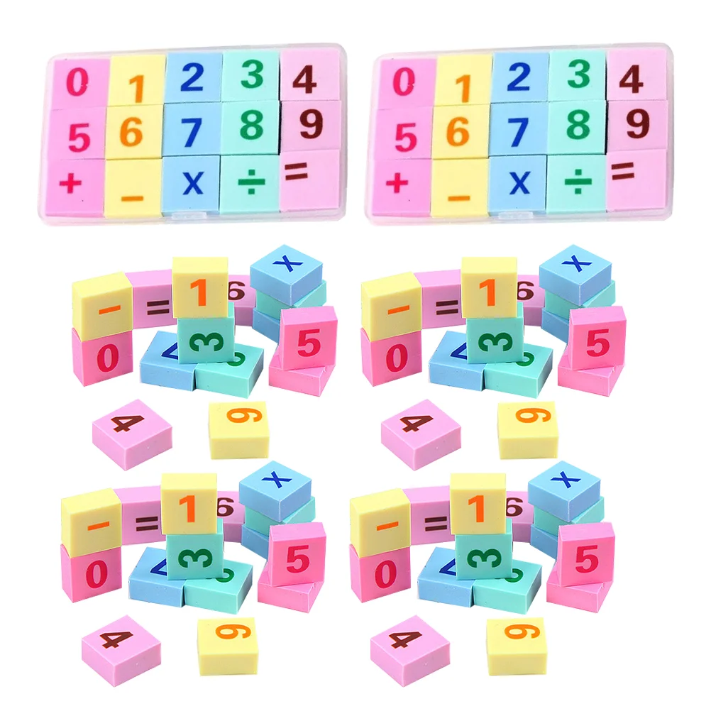 

6 Boxes Digital Eraser Math Erasers Cute for Kids Gift School Supplies Mini Rubber Child