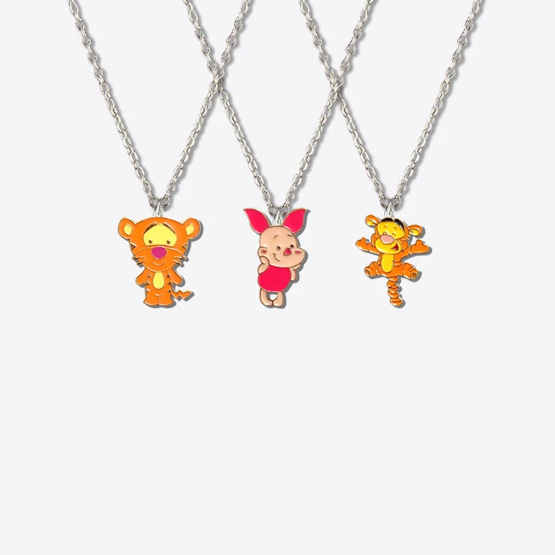 Disney-Tigre e Pooh Figuras Anime Colar para Mulheres, Camisola Kawaii Corrente, Acessórios com Pendentes, Novo, Jóias Quentes da Moda, Presentes para Meninas