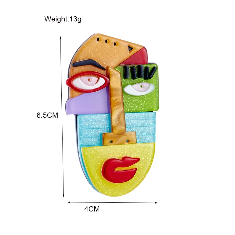 YAOLOGE Trendy Cartoon Rainbow Clouds Acrylic Brooches For Women Kids Lovely Mask Badge Lapel Pins Fashion Party Jewelry Gifts