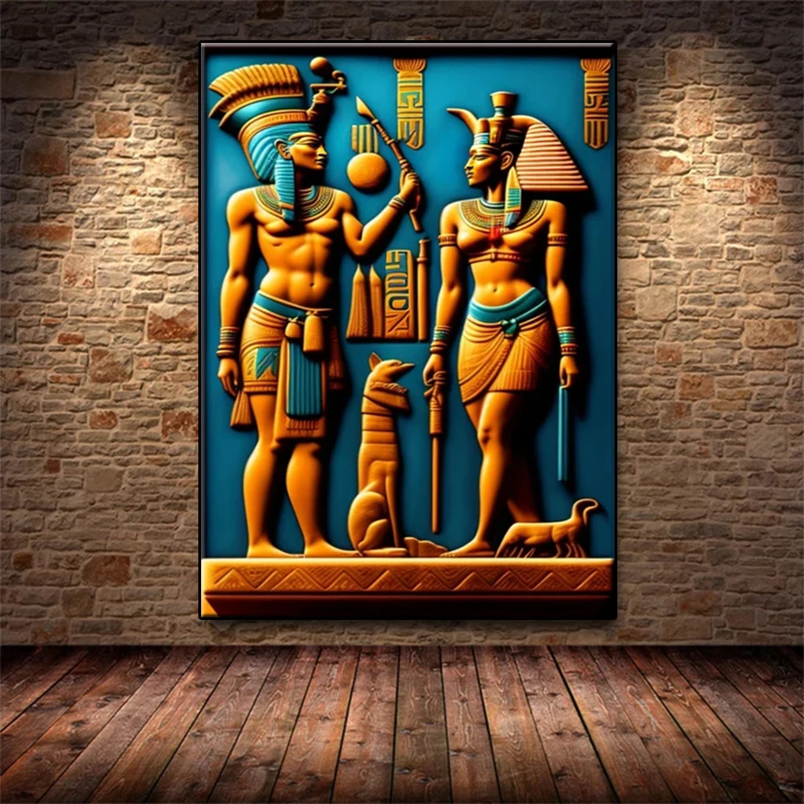 Diamond Mosaic round drill Ancient Egyptian Civilization Pharaohs Diamond Embroidery Art Painting Full Square Decor For Home