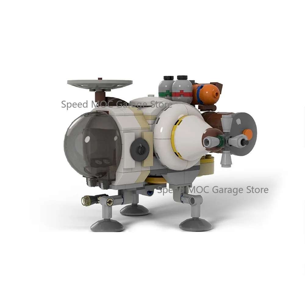 Futuristic Space Explorer Vessel MOC Building Blocks Set - Sci-Fi Spaceship with Landing Legs & Cargo