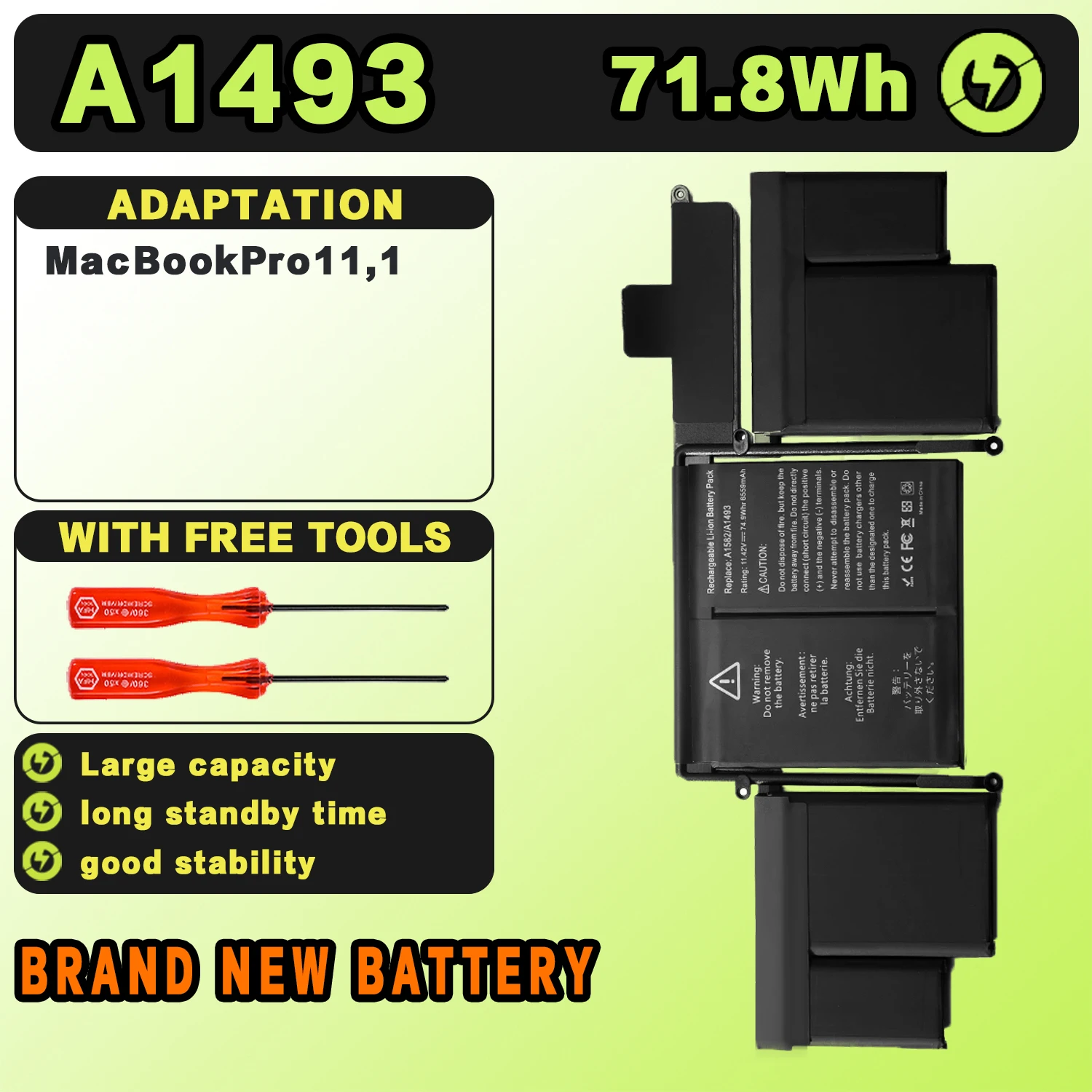 SAT A1493 New Laptop Batteries Replacement For Apple A1502 2013-2014Year MacBookpro(13