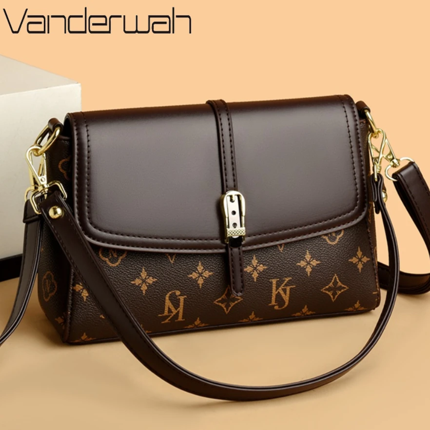 

Old Folwers Luxury Handbags Women Bags Designer High Quality Pu Leather Shoulder Crossbody Bags Hand for Women Mother Sac 2025