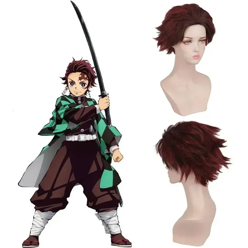 Kamado Tanjirou คอสเพลย์เครื่องแต่งกายฮาโลวีนอะนิเมะคอสเพลย์การ์ตูน Kimetsu ไม่มี Yaiba เครื่องแต่งกายสําหรับเด็กสําหรับของขวัญผู้ใหญ่