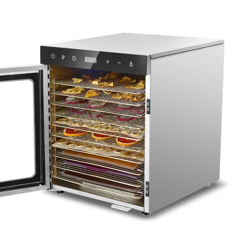 Factory direct sales 10 pallets double shell stainless steel vegetable and meat food touch screen dehydrator